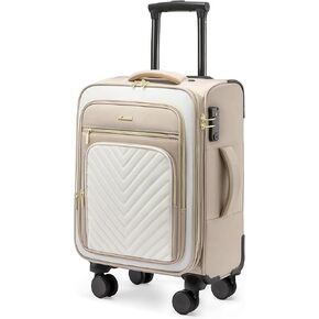 LoveVook Carry On Luggage 22x14x9 Airline Airline المعتمدة ، بحقائب تحمل 20 بوصة على عجلات ، حقيبة Rolling Softside مع TSA Lock للنساء الرجال ، أمتعة سفر خفيفة الوزن
