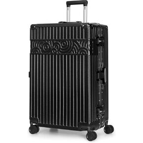 Krute Luggage with Spinner Wheels, 24inch Checked Luggage Zipperless PC+ABS Suitcase with TSA Lock with Aluminum Frame Silver