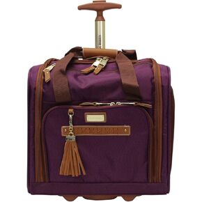 Steve Madden Designer 15 بوصة Carry على حقيبة- Weekender الصغيرة بين عشية وضحاها أمتعة السفر للأعمال- خفيفة الوزن 2- عجلات الدوار المتداول تحت حقيبة المقعد للنساء (الأساطير Teal)