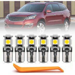 16pcs White Interior LED Lights Bulb Kit for Chevy Traverse 2009 2010 2011 2012 2013 2014 2015 2016 2017 Map Courtesy Trunk License Plate Lights LED Interior Light Bulbs + Install Tool