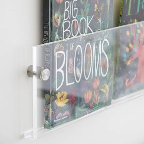 ROYALITA 2-Pack Acrylic Magazine Holder Vinyl Records Holder, Display Floating Bookshelves Wall Mounted, Nursery Book Shelves Wall Decor Hanging Magazine Holder for Waiting Room, Living Room, Office