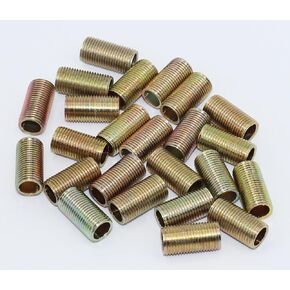 Creative Hobbies ELY1085 - Steel All Thread Lamp Pipe Nipples - 3/4 Inch Long, Yellow Zinc Coated, 1/8IP Standard Thread, Hardware DIY Repair Part - Pack of 25 Pieces
