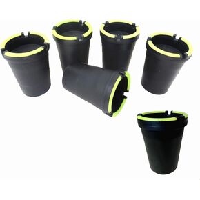 6 Pack Glow in the Dark Car Ashtray, Portable Butt Bucket Cup for Cigarettes, Smokeless Holder for Truck, Home, Office