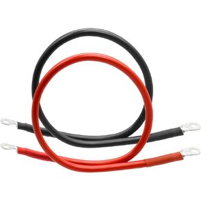 4 Gauge(4 AWG) Copper-clad Aluminum (CCA) Battery Cables with 5/16" and 1/4" Lug terminals for Power Inverter Golf cart Automotive RV Car Motorcycle Red and Black (4ft)