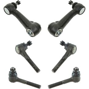 TRQ Front Driver & Passenger Side Steering Kit Idler Arm Tie Rod Compatible with 79-03 Dodge