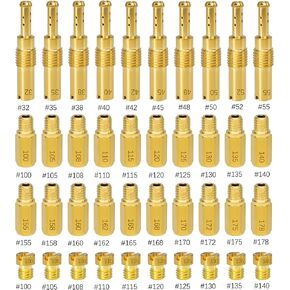 40PCS Carburetor Main Jet Kits, 30pcs Carburetor Main Jet # 100-178 & 10pcs Slow Pilot Jet # 32-55, Compatible with PWK Keihin OKO CVK KOSO PWK Carb, Replace SCL-2018090002-ZH-T-01