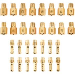Gohantee 30 Pcs Main Jet and Pilot Slow Jet Kit Include 16Pcs Main Jets and 14Pcs Slow Pilot Jet, Compatible with Honda, Suzuki, Kawasaki, Yamaha, Husqvarna, Polaris Snowmobile, Mikuni Carburetors Etc
