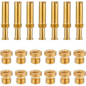 19pcs Carb Jet Kit, Including 12 Main Nozzles And 7 Intermediate Nozzles Pack Copper Carburetor Jet Nozzle Carburetor Replacement Rebuild Parts for S&S Cycle Super B E G Carbs Carburetor Type
