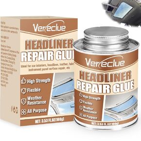 Headliner Repair Glue 100ml, Flexible Car Roof Liner Adhesive, Clear Upholstery Glue for Cars, with Brush, Suitable for Automotive interiors, Fabric, Leather