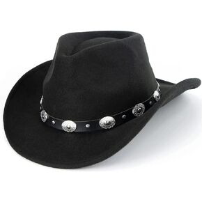 Kids Girls Boys Western Cowboy Cowgirl Hats, Toddler Wide Brim Felt Fedora Hat with Band, Rodeo Panama Cap, 2-6T