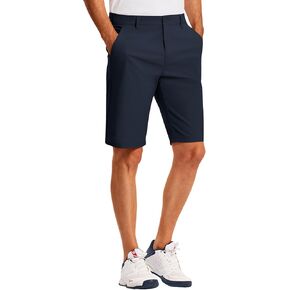 PULI Mens Golf Hiking Shorts Lightweight Casual Dress 12" Inseam Work Stretch Travel Hybrid Water Resistant with Pockets