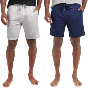 Eddie Bauer Men’s Comfort Fit Elastic Waistband with Outer Drawstring Lounge Short, 2 Pack (White,X-Large)
