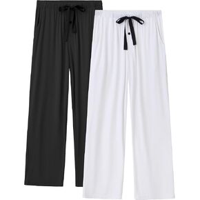 EA'S SECRET Men's Pajama Pants Lightweight Rayon Made From Bamboo Pants for Mens Summer Lounge Sweatpants with Pockets