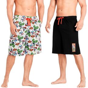 Marvel Men Shorts Pack of 2 Mens Joggers Pyjama Bottoms