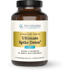 The Wellness Company Ultimate Spike Detox | 120 Capsules | 3-in-1 Formula with Nattokinase, Bromelain, and Curcumin | Non-GMO, Gluten-Free
