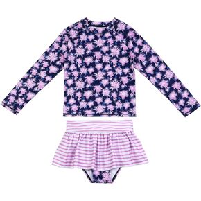 HODOSPORTS Girls Rash Guard Shirts Swimsuit UPF 50+ Quick Dry Two Piece Long Sleeve Bathing Suits