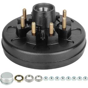 New 3rd 12" X 2" Trailer Brake Drum 8 on 6.5" Bolt Circle Kit for Heavy Duty 7,000lbs 7k lb Trailer Axles