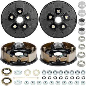 youxmoto 5 on 4.5 Bolt Trailer Hub Hub Brake Brake Kits ، مع 10 "× 2-1/4" تعديل الفرامل الكهربائية ، لمحور 3500 رطل ، مجموعة أسطوانة محور الفرامل البديلة لشاحنة مقطورة/شبه من أجل Dexter RVS