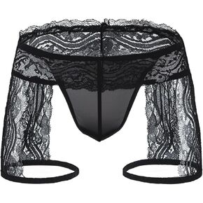 Mens Sexy Lingerie Stockings Lace Panties Sissy Lingerie for Men（Color : Black, Size : 1pc） Easter Gifts for Boyfriend