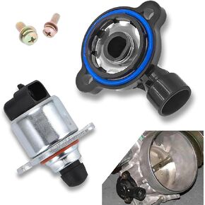 2 PCS Car Car Conder Control Sensor ، 2.64 "X 2.16" Idle Air Control Valve 2.11 "X 2.06" Sensor Throttle ، متوافق مع GM Buick Cadillac Chevrolet Pontiac (Black & Silver)
