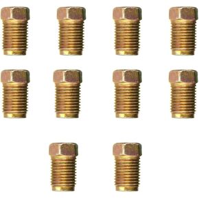 10PCS Car Brake Line Fittings, M10 x 1.0 Thread Stainless Steel Brake Line Nut, Metric Invert Flare Fittings for 3/16" Brake Line Tube