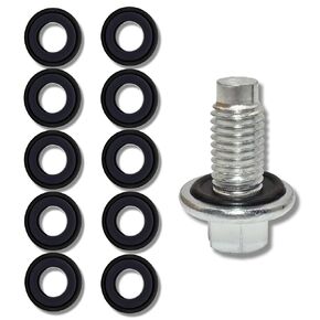 10PCS Oil Drain Plug Gasket Replace OEM#F5TZ-6734-BA,Sealability M14 Oil Drain Plug Washer Reduced Oil