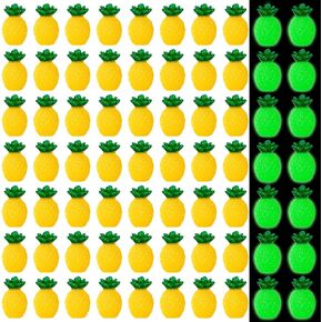 50 Pcs Mini Resin Pineapples Figurines Glow in The Dark Tiny Pineapple Fake Fruit Decoration Cute Artificial Fruit Ornament for DIY Art Craft Project Garden Aquarium