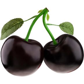 Woration 7.2inch Red Artificial Large Cherry Fake Fruit Decoration Simulation Big Cherry Bunch Ornament for Home Kitchen Party Table Photography Prop