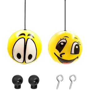 Double Garage Parking Aids, Retracting Ball Sensor Parking Ball Guide System with Rope, Garage Car Stop Indicators Parking Assistant Kit for Vehicles, Car Accessories (Smiley) in Kuwait