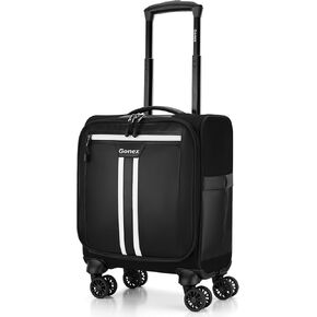 Gonex 16 inch Underseat Carry On Luggage with Spinner Wheels, Water Resistant PVC Wheeled Travel Bag Airline Approved, Softside Small Rolling Personal Item Suitcase for Men Women, Purple
