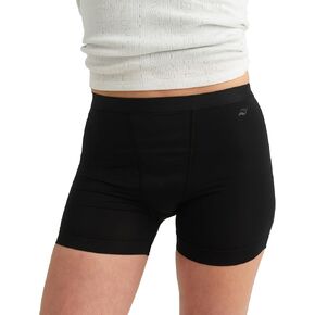 saalt Leakproof Teen Sport Shorts Period Underwear - Super Absorbency - Replaces 6 Pads or 8 Tampons - Soft-Stretch, High-Rise, Machine Washable - Volcanic Black - Medium