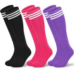 Ysense Kids Soccer Socks for Girls Boys ، Long Cotton Youth Football Knee High Athletic Tube Tube Sockings for School in Kuwait