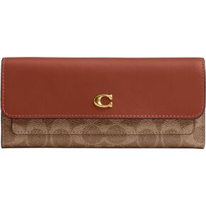 Coach Women's Essential Long Wallet in Signature Canvas Accessory-Travel, B4/Tan Caramel