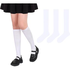 ENBAOHUI 3 Packs Kids Girl Knee High Socks Toddler Knee High Socks Knit School Uniform Socks Dress Socks 3-11T
