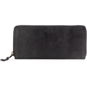 Berliner Bags Vintage Genuine Leather Wallet Palma ، RFID حظر حامل بطاقة الائتمان ، محفظة Womens Slim ، Zip حول المحفظة لـ 14 بطاقة ، فواتير ، عملات معدنية ، Window - Brown