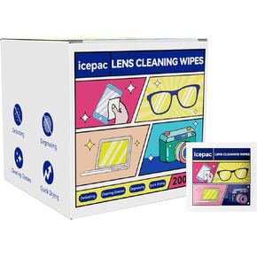 Glasses Wipes Lens Cleaner- -Moistened Individual Wrapped Eye Glasses Cleaning Wipes | Glasses Cleaner Safely Cleans Glasses, Sunglasses, Phone Screen, Electronics & Camera Lens (white-200)