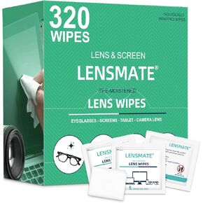 320 Count Lens Wipes for Eyeglasses, Pre-Moistened & Individually Wrapped Eyeglass Wipes, Lens Cleaning Wipes for Eyeglasses, Sunglasses, Goggles and Camera Lens