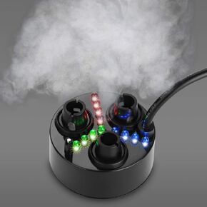 صانع ضباب ثلاثي الرؤوس Fitnate ، فوجغر أكبر مع 12 LED LED LID LID FOG MACHEN