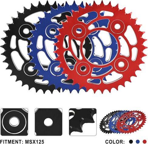 Motorcycle 420 37T Rear Chain Sprocket CNC for Grom MSX 125 MSX125 Black in Kuwait