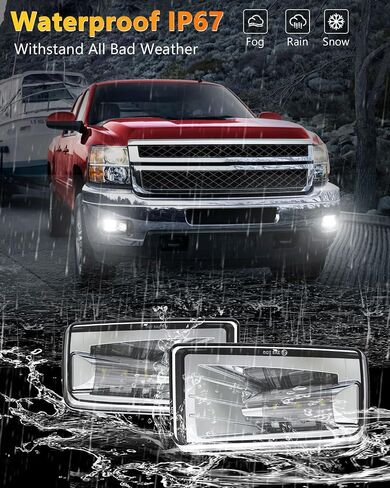 BICYACO Led Fog Lights 5202 w/Bulbs Compatible with Silverado 1500 2500 3500 2008-2014/ Avalanche 2007-2011 / Suburban 2007-2014/ Tahoe 2007-2014/ GMC 07-15 Sierra/Yukon w/Off-Road Package - Chrome in Saudi Arabia