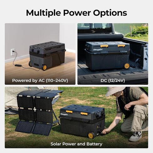 BougeRV 12 Volt Car Refrigerator, 43 Quart Portable Fridge Freezer with APP Control, -4℉ to 68℉ Dual Zone Compressor Electric Cooler 12/24V DC, 110~240V AC for Overlanding, Camping, Travel, RV, Truck in Saudi Arabia