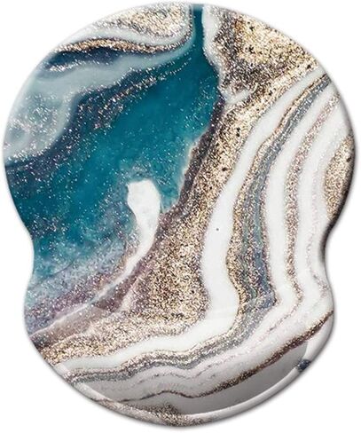 لوحة ماوس مع دعم للمعصم، مسند معصم غير قابل للانزلاق للمكتب والكمبيوتر والكمبيوتر المحمول وماك - حصيرة ماوس متينة ومريحة وخفيفة الوزن (معصم رخامي جميل -5) in Kuwait