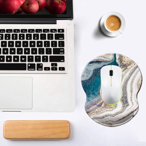 لوحة ماوس مع دعم للمعصم، مسند معصم غير قابل للانزلاق للمكتب والكمبيوتر والكمبيوتر المحمول وماك - حصيرة ماوس متينة ومريحة وخفيفة الوزن (معصم رخامي جميل -5) in Kuwait