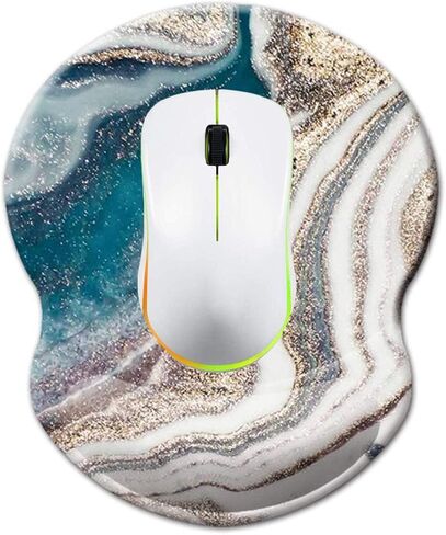 لوحة ماوس مع دعم للمعصم، مسند معصم غير قابل للانزلاق للمكتب والكمبيوتر والكمبيوتر المحمول وماك - حصيرة ماوس متينة ومريحة وخفيفة الوزن (معصم رخامي جميل -5) in Kuwait