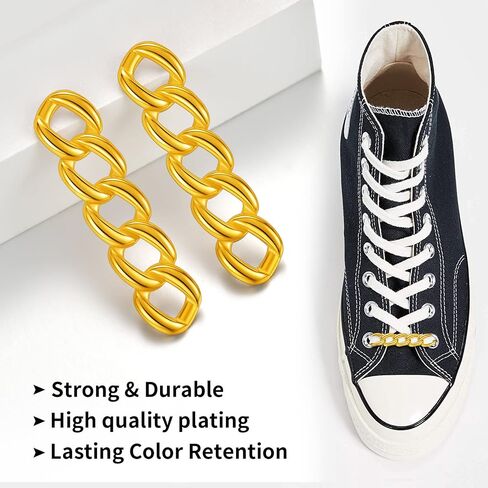 Personalized 2Pcs Sneaker Shoelace Buckle Stainless Steel/Black/18K Gold Plated Shoe Buckles Shoelace Decoration Nameplate DIY Charms Accessories, Send Gift Box in Saudi Arabia