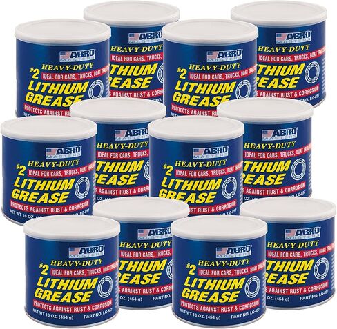 ABRO #2 Super Red Lithium Grease: Multipurpose Heavy-Duty Lubricant for Extreme Conditions, Automotive, Industrial, & Agricultural Use, Wheel Bearings, Brakes 16oz. in Saudi Arabia