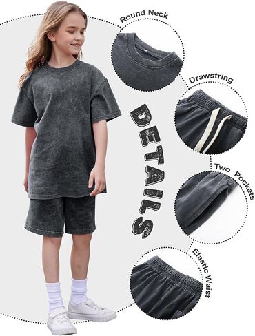 Pehmea Kids Summer Clothes Comples 2 قطعة من القميص القصير القصير القطني القصيرة والفتيات الرياضي الفتيان in Kuwait