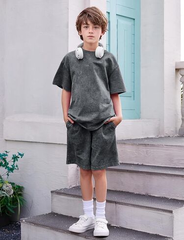 Pehmea Kids Summer Clothes Comples 2 قطعة من القميص القصير القصير القطني القصيرة والفتيات الرياضي الفتيان in Kuwait