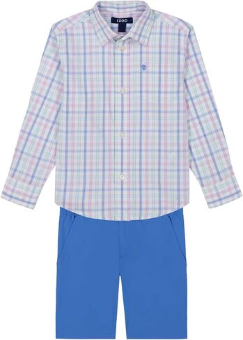 Izod Boys مجموعة قصيرة من قطعة ، قميص تراجع الزر ، وسرون الأداء in Kuwait