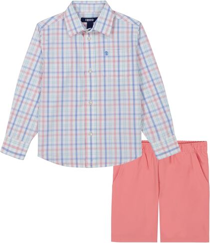 Izod Boys مجموعة قصيرة من قطعة ، قميص تراجع الزر ، وسرون الأداء in Kuwait
